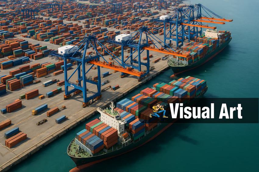 Logistik: Containerhafen & Schiffe - Foto von Admin